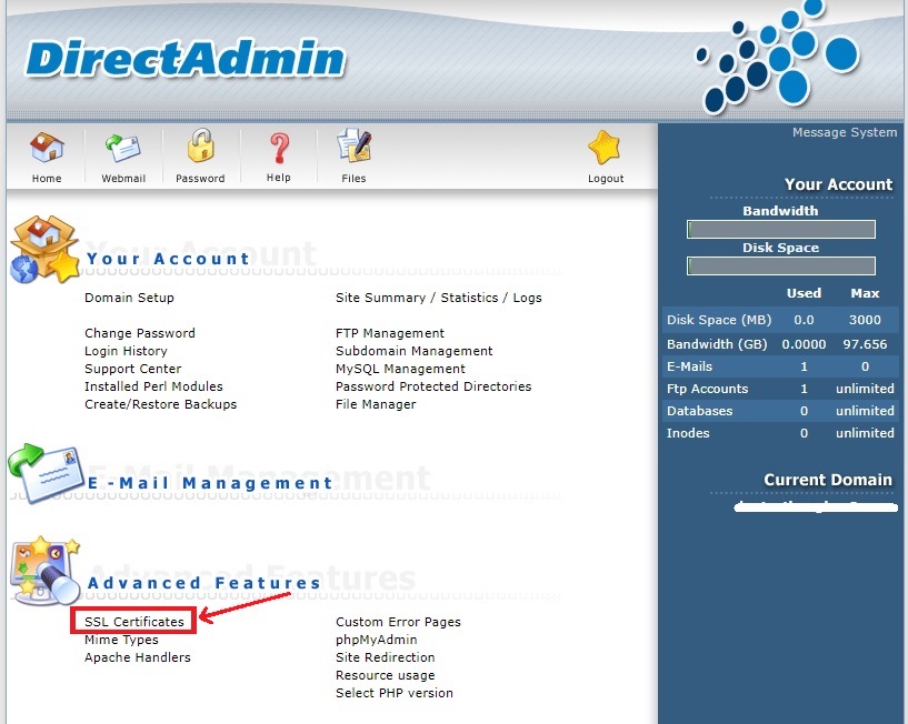 Hướng dẫn cài đặt SSL trên Directadmin.