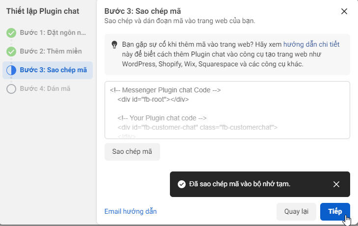 Thêm tính năng chat trực tiếp vào trang web của bạn thông qua Messenger